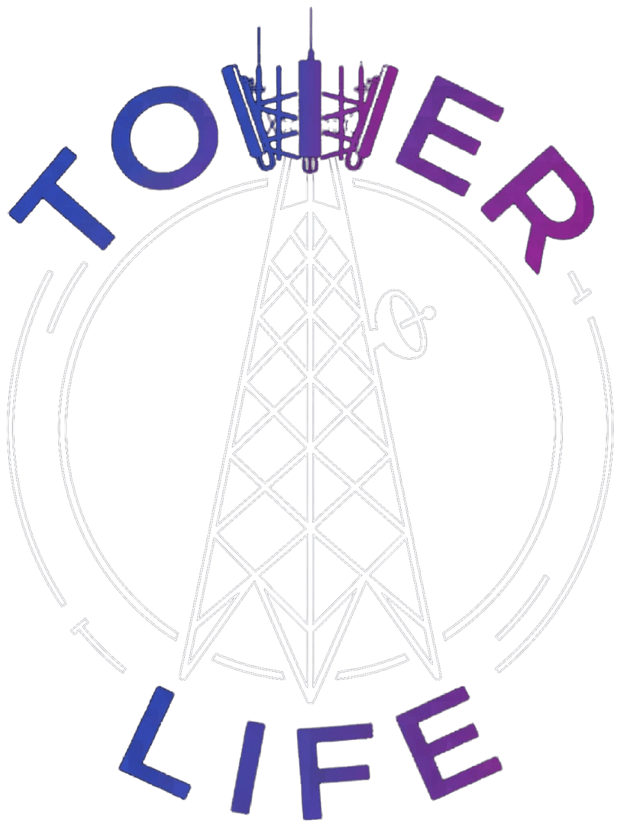 Tower Life logo — lattice tower badge